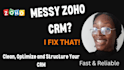 fix messy zoho CRM data and remove duplicates fast