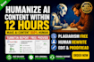 humanize ai content, rewrite, proofread, paraphrase, humanize chatgpt content