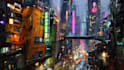 do cyberpunk futuristic city art