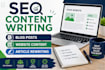 write SEO articles, blog posts, website content, and rewrite webcopy