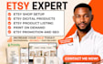 setup etsy shop, etsy digital product, etsy print on demand, etsy SEO listing