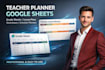 create teacher planner, grade sheet, lesson planner, worksheet, schedule planner