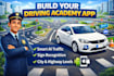 build a professional car driving school game with traffic rules using unity