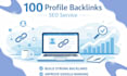 build 100 profile backlinks for website SEO