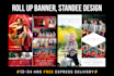 professional roll up banner, standee for your party