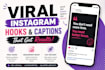 write viral instagram hooks and captions for engagement