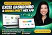 create automated interactive excel dashboard, google sheet web app with script