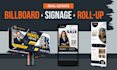 design modern real estate billboard, roll up banner and signage