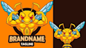draw mascot bee clean carpet restoration logo