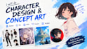 do character design and concept art, anime, oc, pfp, fanart, vtuber