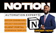 do notion crm dashboard client portal task manager workspace template automation