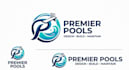 create swimming pool logo professional look