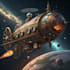 draw custom spaceship sci fi steampunk art