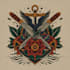create traditional tattoo,logo design old school tattoo