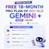 provide gemini pro veo 3 18m plan with setup