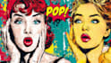 draw a retro pop art roy lichtenstein style