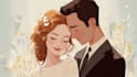 draw couple portrait for wedding illustration