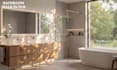do bathroom remodel, master bathroom, wet room with 3d rendering and layout plan