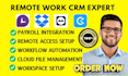 setup remote work crm connecteam monitask dropbox teamviewer clockify box deel