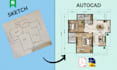 design 2d house plan in autocad