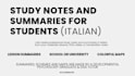 create clear study notes and summaries in italian