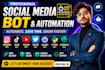 develop custom social media bot, twitter bot, tiktok bot, instagram bot, youtube
