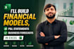 build financial models, pnl statements and business forecasts in excel
