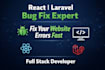 fix bugs in your react js next js or laravel website