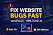fix website bugs, errors and issues fast