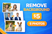 remove background from 5 images fast and clean