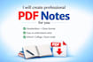 create clean and professional PDF note