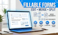 create fillable PDF forms, convert, merge and split PDF