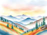 make awesome watercolor landscape design