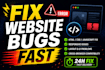 fix html, css, and javascript bugs and responsive web issues