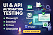 create end to end automation for UI and API using playwright