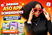 design aso app screenshots for app store and google play