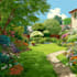 design layout 2d, landscape garden, backyard, pool