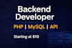 build backend in PHP, java, mysql and API integration