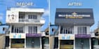 create commercial signage visualization with day night presentation render