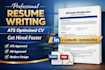 write a professional ats resume CV and linkedin optimization