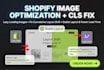 optimize shopify image loading with lazy load, fix cls issues for stable layout