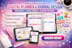 create digital planner journal design printable canva ebook custom stickers