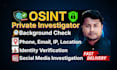 provide osint background check, detective, and investigation