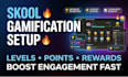 set up your skool community levels, points and custom rewards
