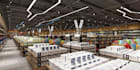 restyle 3d grocery store plan, supermarket render, food mart, interior design