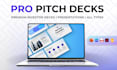 do pitch deck, sales presentation, powerpoint redesign, company profile