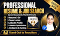 draft executive resume , letter, CV and linkedin