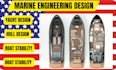 create boat line plan and fair hull surface design