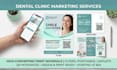 create appointment qr code design dental clinic flyer, postcard, modern leaflet