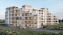 enhance 3d building exterior,complex apartment visualization, elevation render